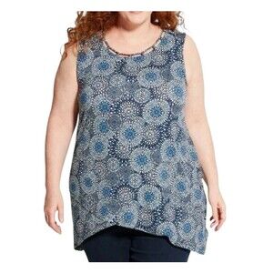 NWT Catherines Blue Medallion Lighthouse Point Tank Top Plus Size 4X 30/32W NEW